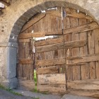 A wooden classic door